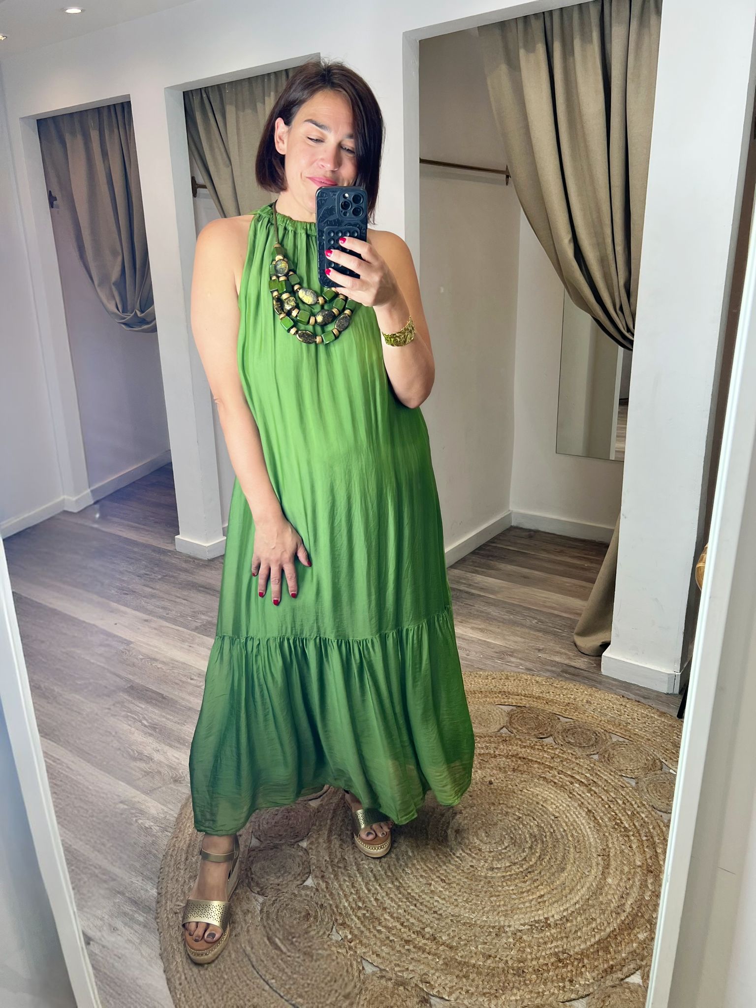 Vicki Silk Style Midi/Maxi Dress