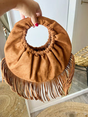Round Tassel Suede Style Handbag