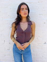 Hollie Brown Halterneck Knit Top