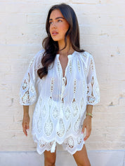 Ibiza White Embroidered Short SET
