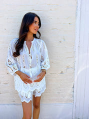 Ibiza White Embroidered Short SET
