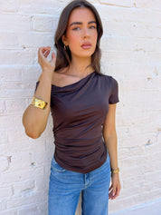 Gina Brown Asymmetric Fitted Top