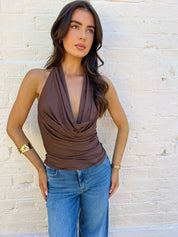 Tia Brown Halter neck Top