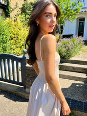 Zara Cream Bodice Detail Midi Dress