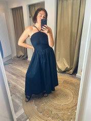 Zara Brown Bodice Detail Midi Dress
