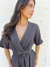 Kira Brown Cheesecloth Playsuit