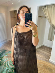 Lena Wooden Bead Strap Midi/maxi Dress