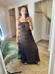 Lena Wooden Bead Strap Midi/maxi Dress
