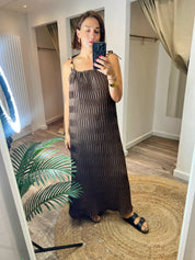 Lena Wooden Bead Strap Midi/maxi Dress