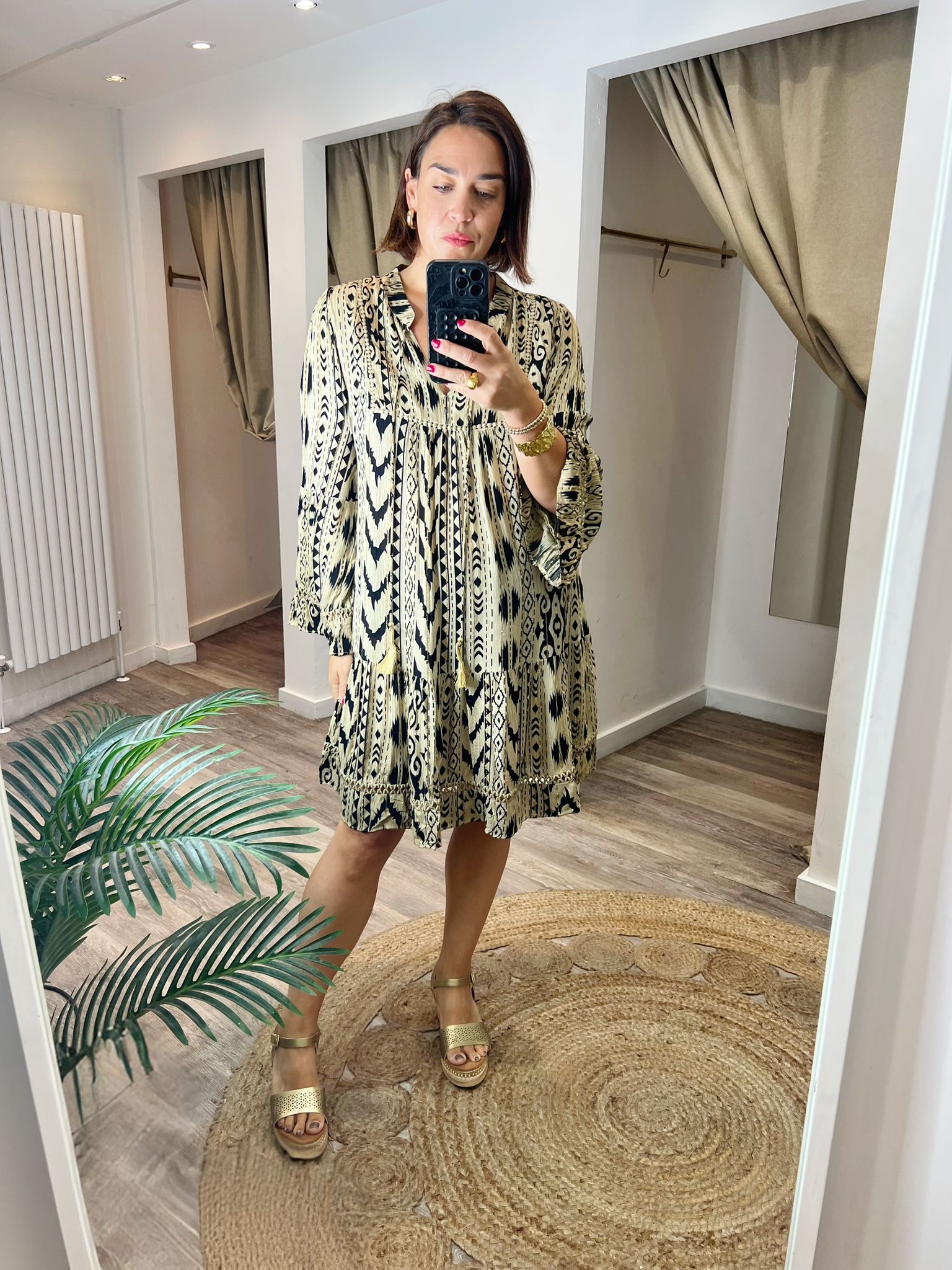Annie Boho Smock Short Dress