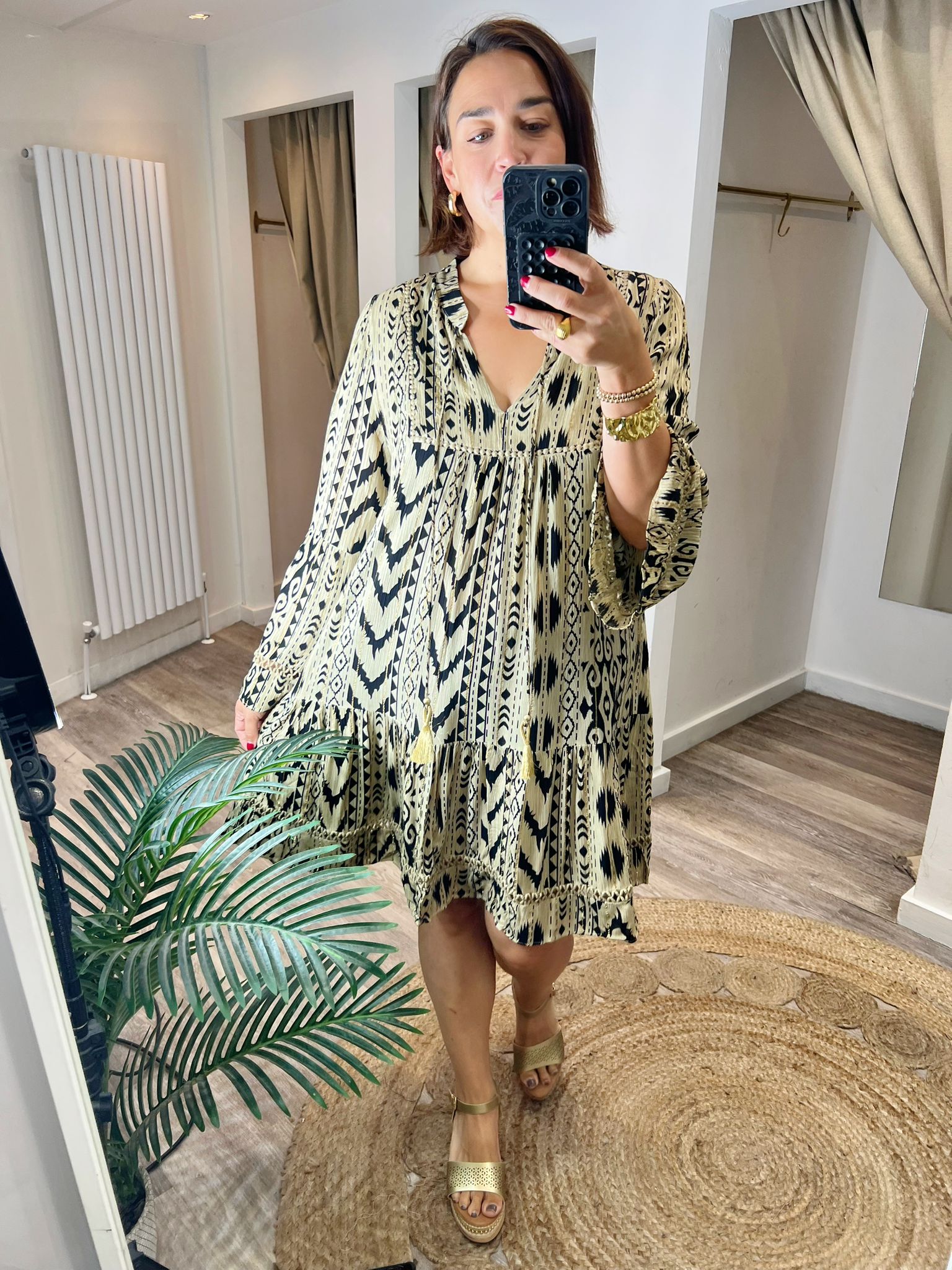 Annie Boho Smock Short Dress