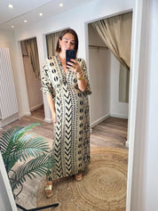 Annie Boho V-neck Kaftan Midi/Maxi Dress
