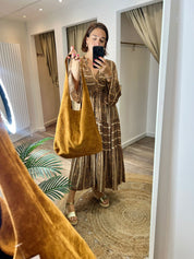 Real Suede Tan Hobo Bag