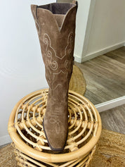 Corella Real Suede Brown Cowboy Boot