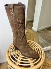 Corella Real Suede Brown Cowboy Boot