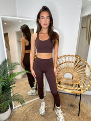 AGON Signature Espresso Cross-Back Crop-Top