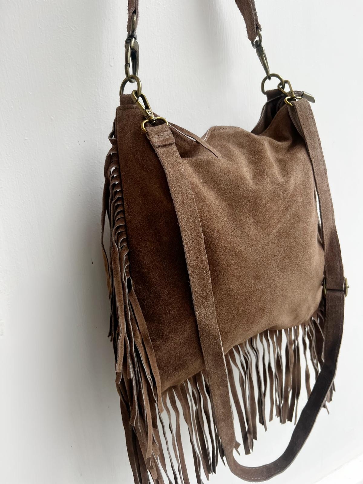 The Sienna Real Suede Tassel Bag