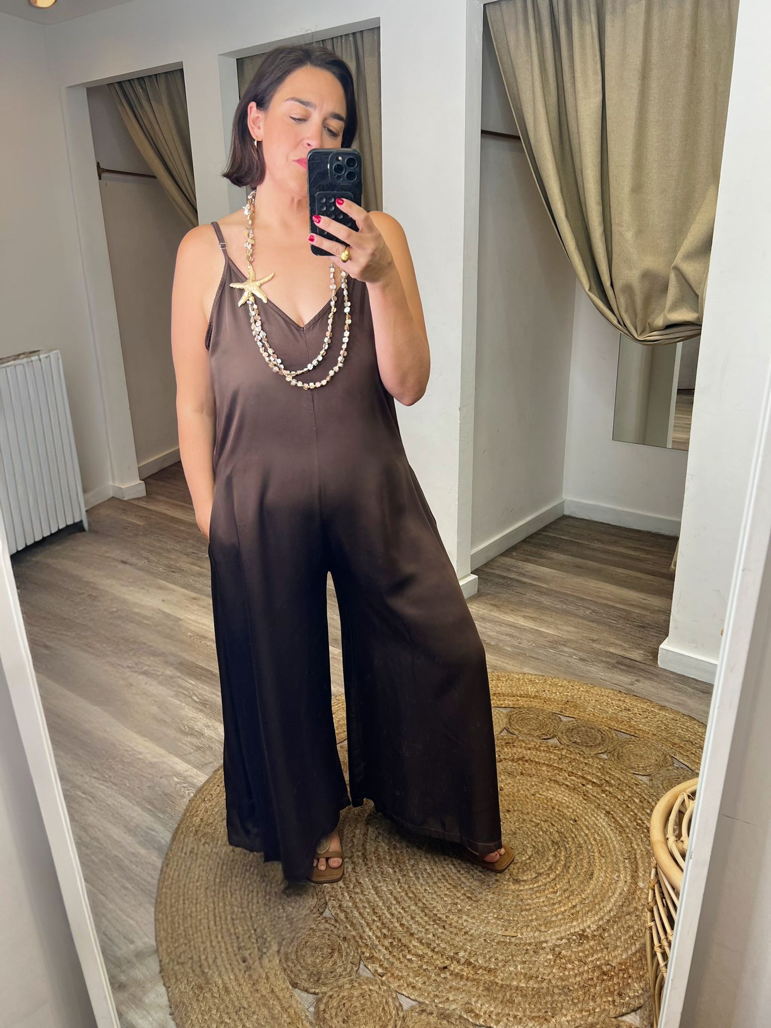 Pippa Satin V-neck Wide-leg Jumpsuit