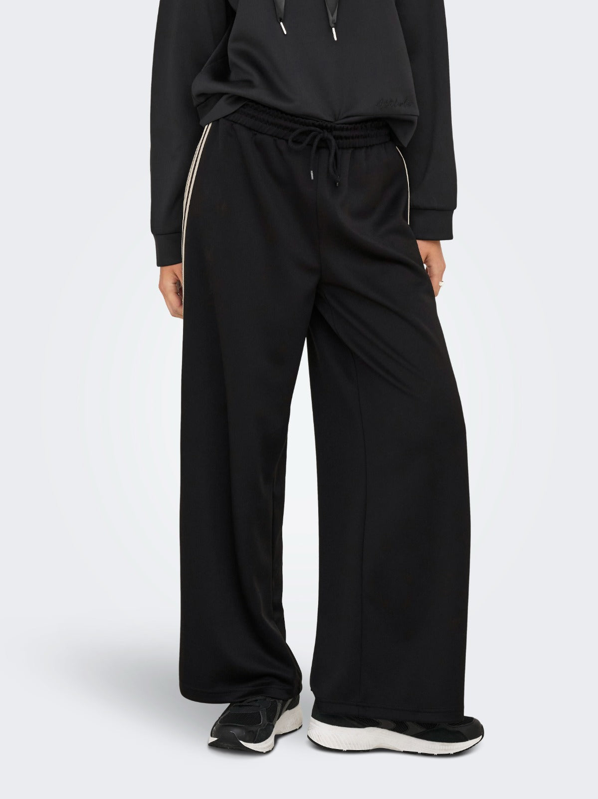Asta Black Side-Stripe Trousers