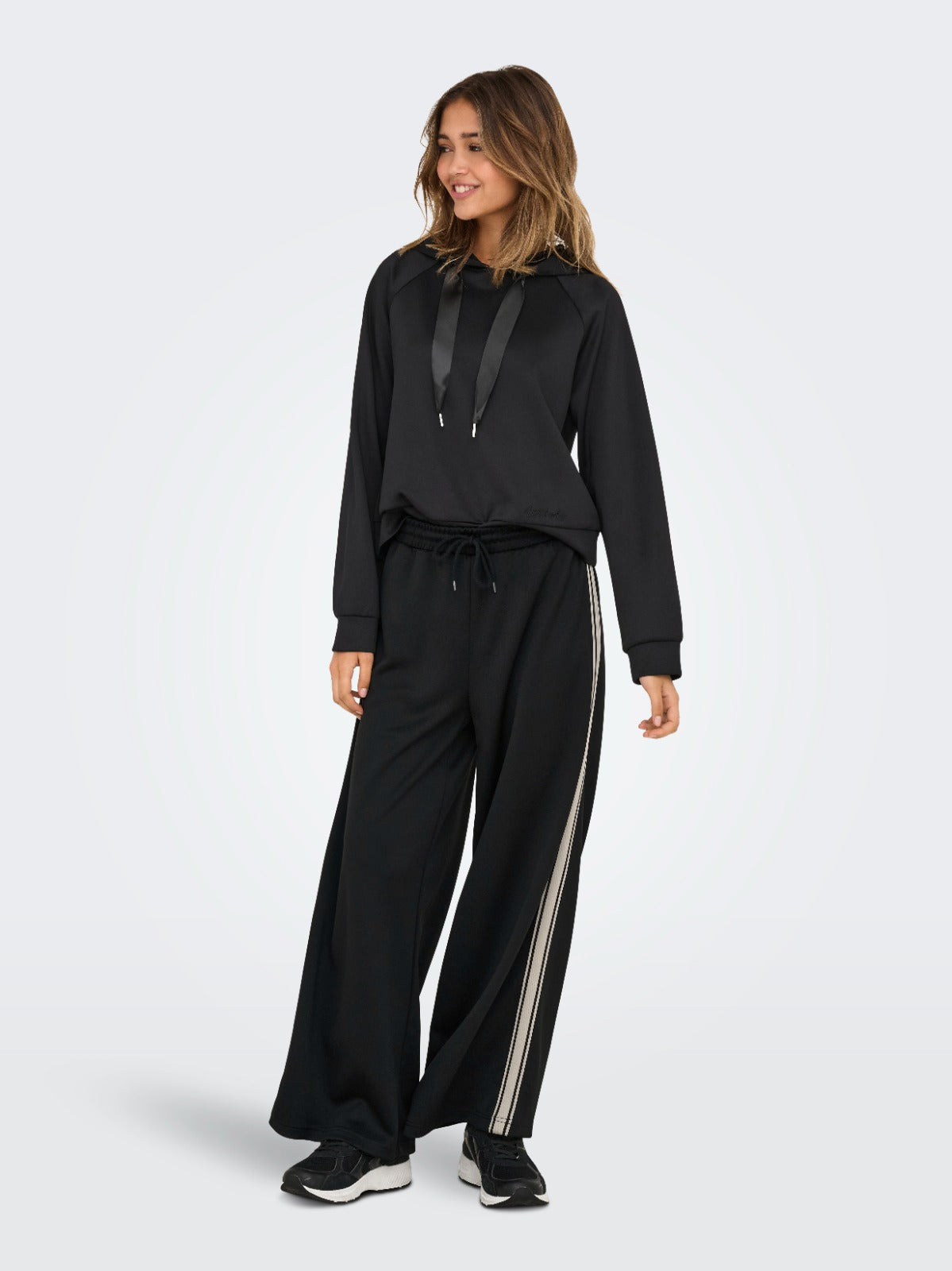 Asta Black Side-Stripe Trousers