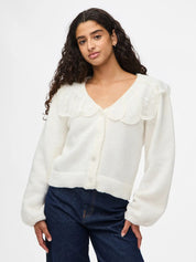 Abby White  Lace Collar Cardigan