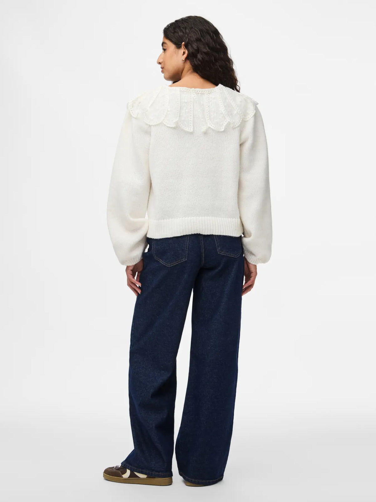 Abby White  Lace Collar Cardigan