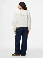 Abby White  Lace Collar Cardigan
