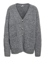 Dolly Grey V-neck Longline Cardigan