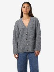 Dolly Grey V-neck Longline Cardigan