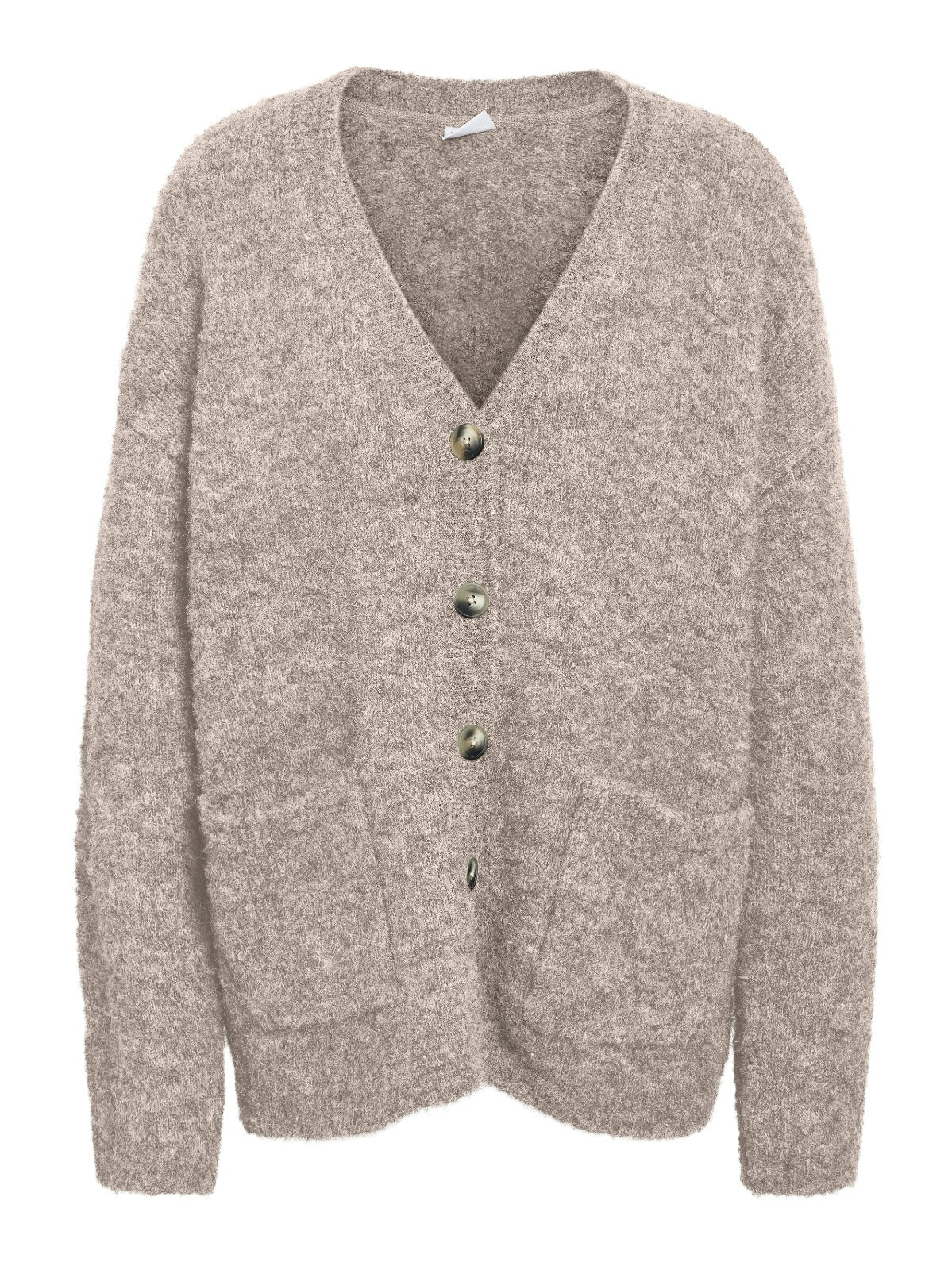 Dolly Beige V-neck Longline Cardigan