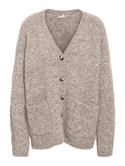 Dolly Beige V-neck Longline Cardigan