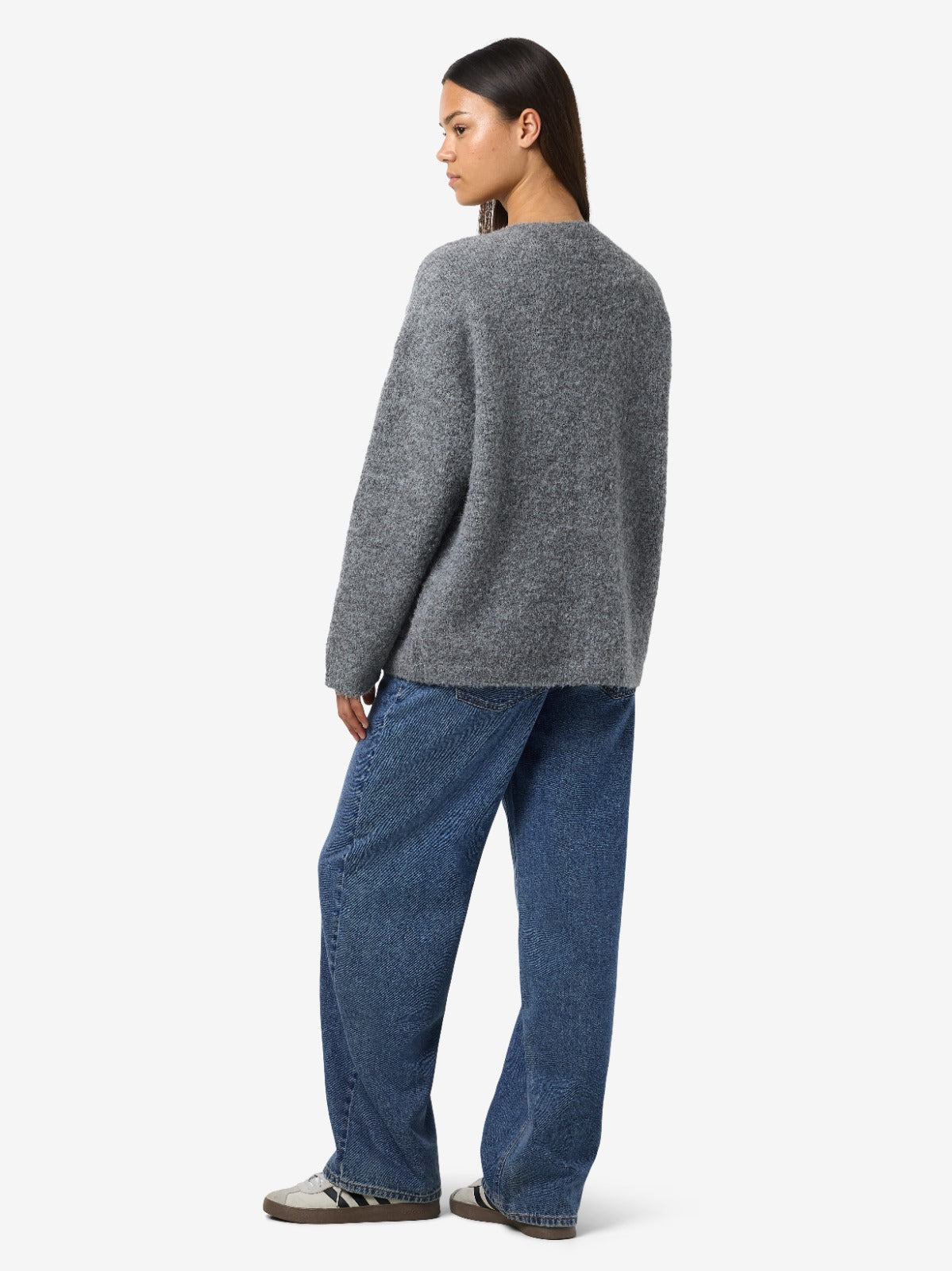 Dolly Grey V-neck Longline Cardigan