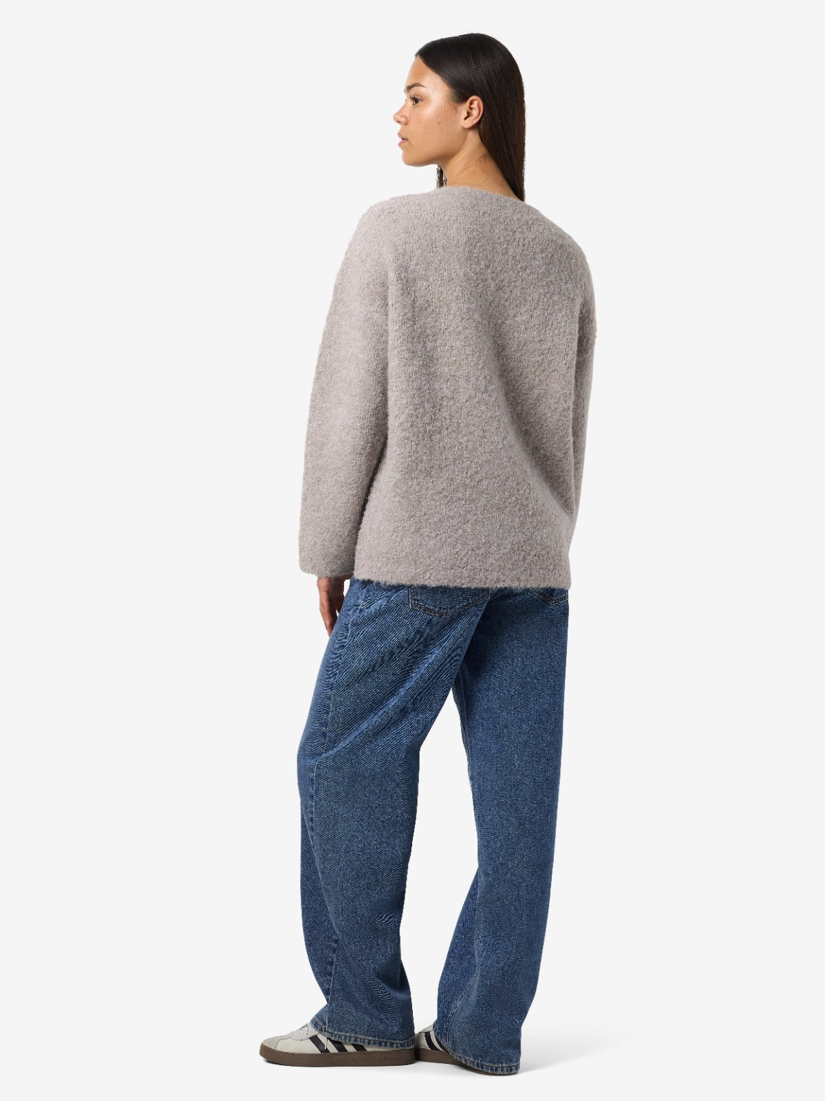 Dolly Beige V-neck Longline Cardigan