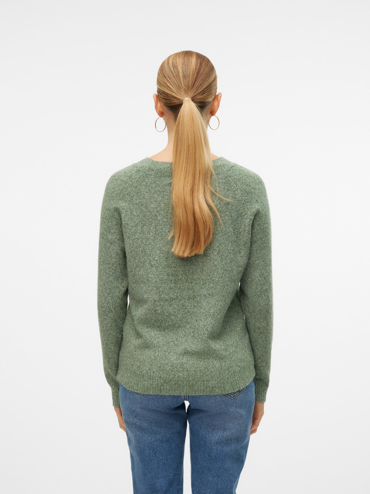 Doffy Green Long Sleeve Knit Pullover
