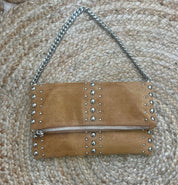 Petra Stud Faux Suede Handbag