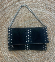 Petra Stud Faux Suede Handbag
