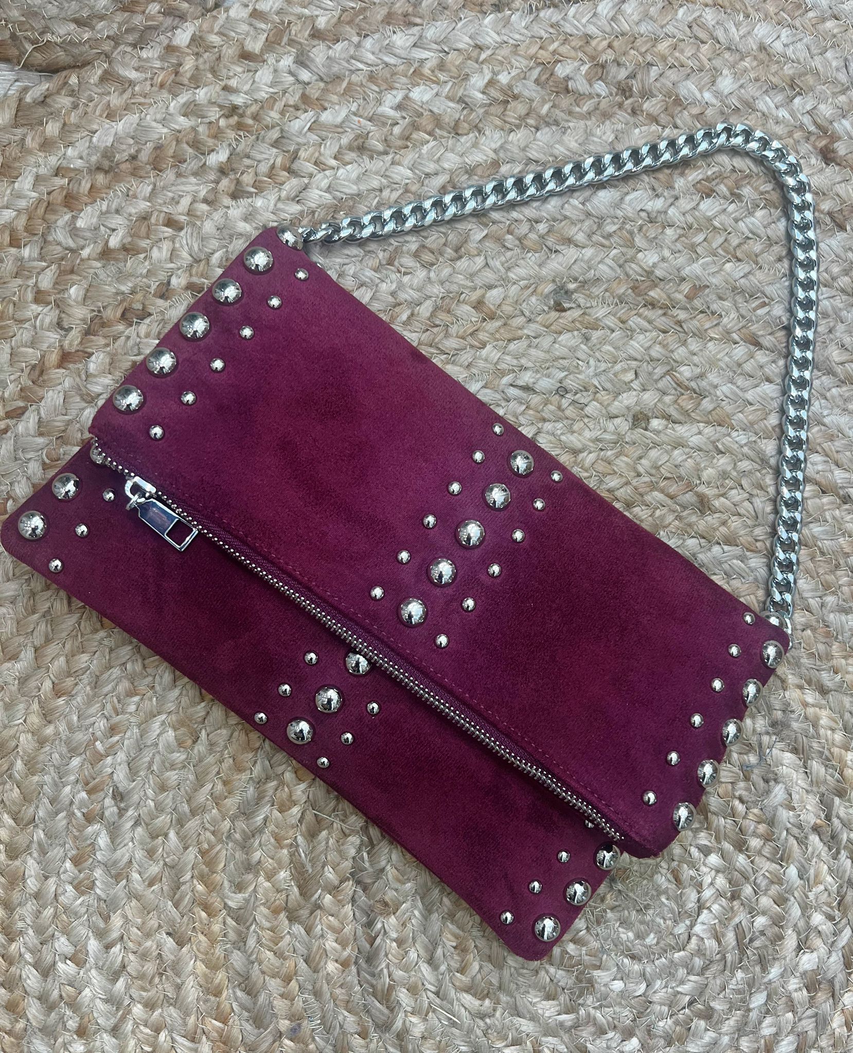 Petra Stud Faux Suede Handbag