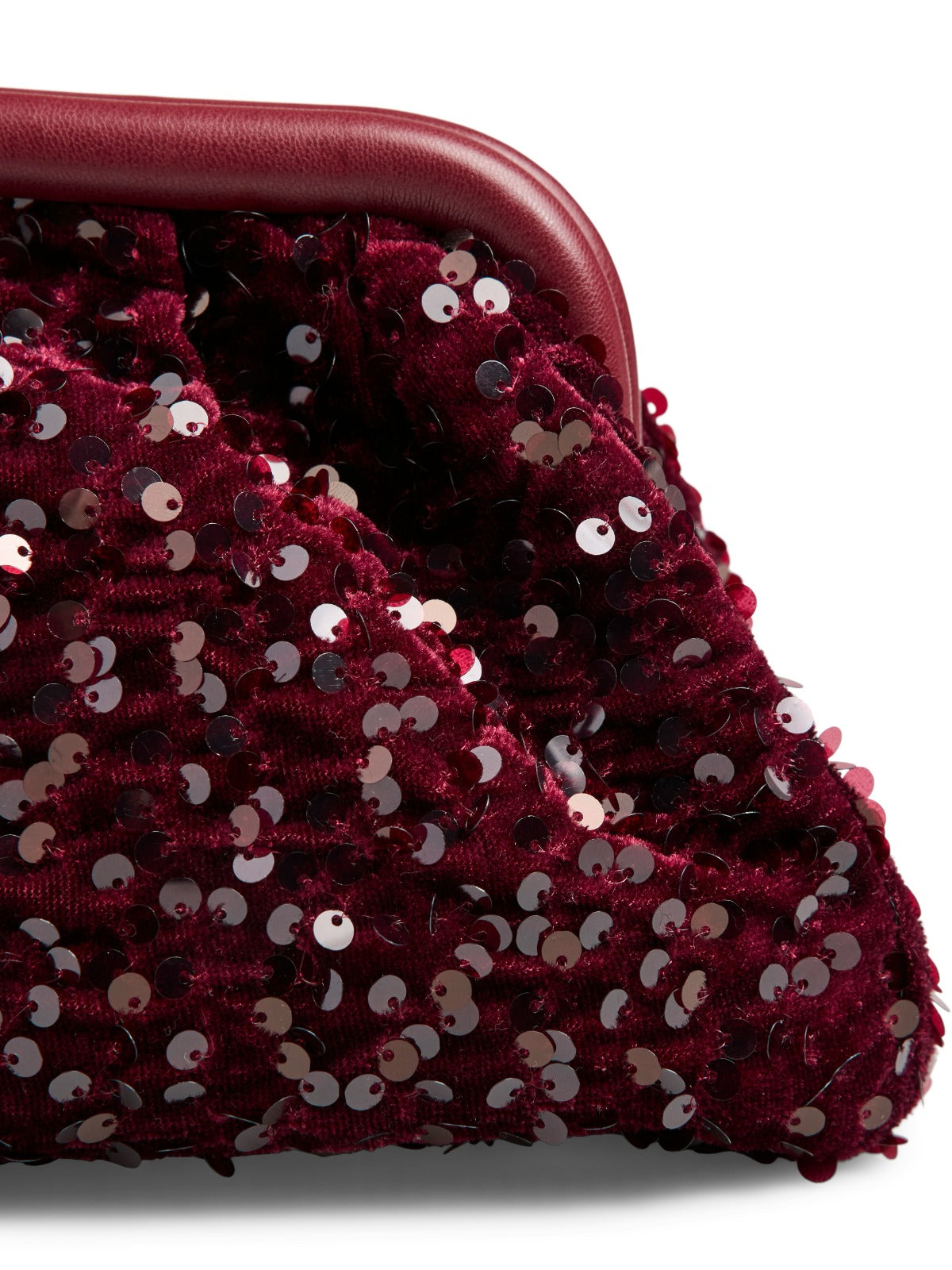 Kam Wine Sequin Clutch Bag