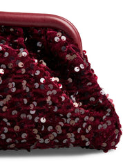 Kam Wine Sequin Clutch Bag
