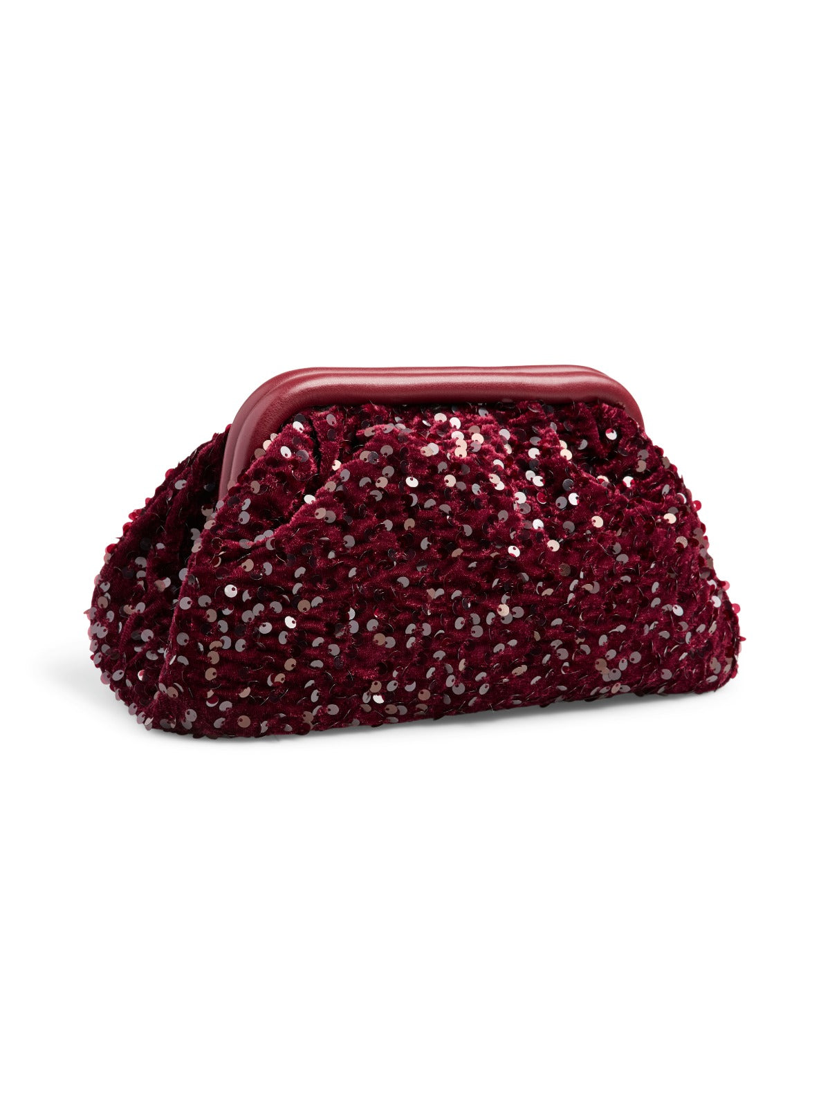 Kam Wine Sequin Clutch Bag