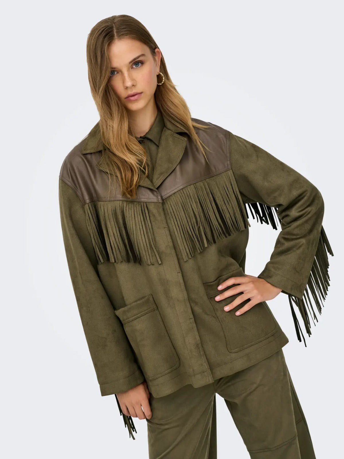 Frange  Faux Suede Fringe Jacket