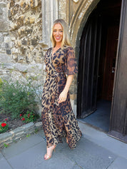 The Lexi Wrap Leopard Print Maxi Dress