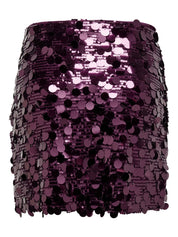 Jadel Burgundy Sequin Mini Skirt