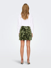 Jadel Green Sequin Mini Skirt
