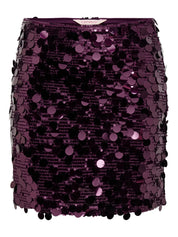 Jadel Burgundy Sequin Mini Skirt