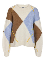 Armie O-neck Argyle Knit Pullover