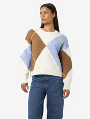 Armie O-neck Argyle Knit Pullover