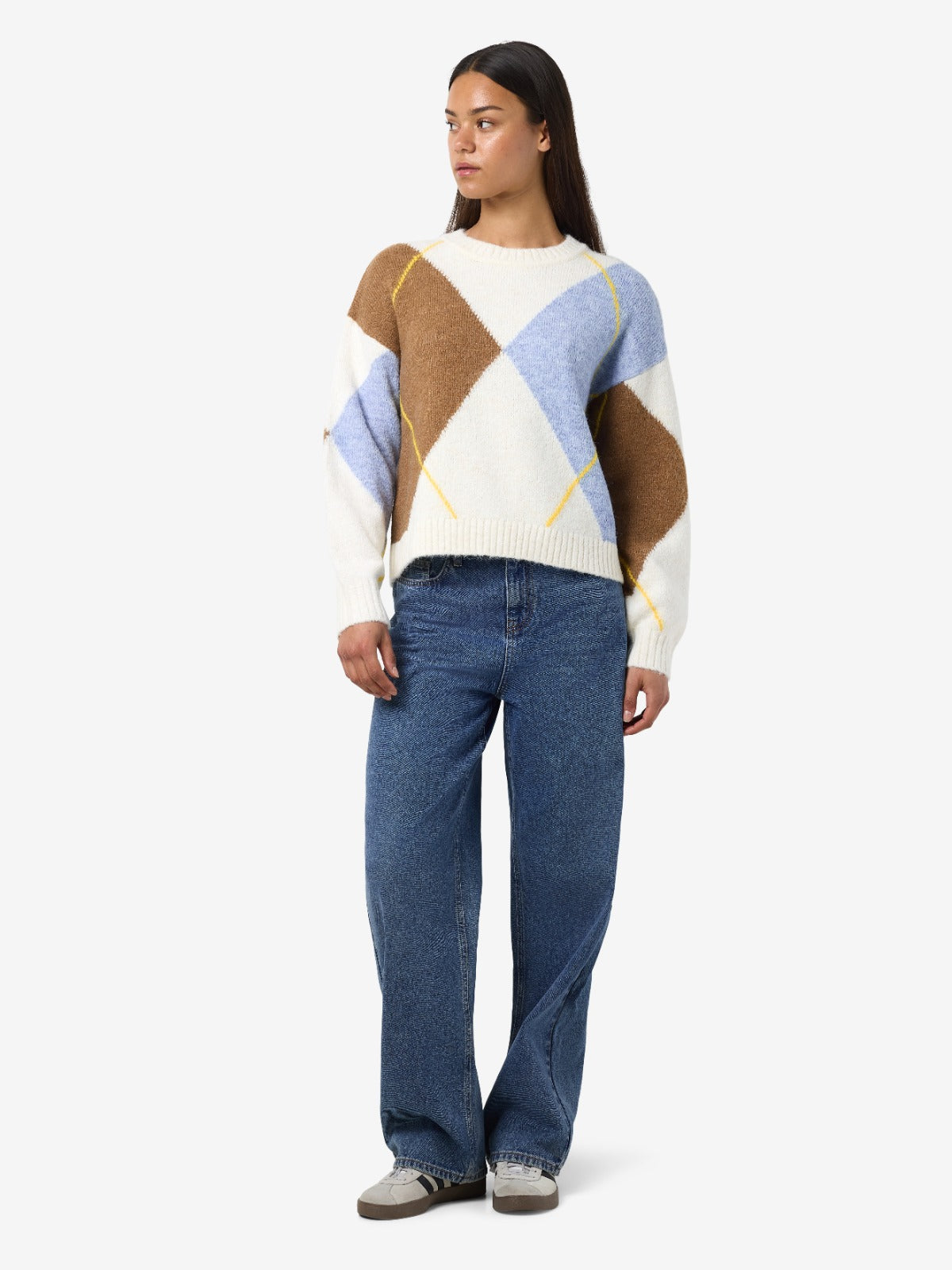 Armie O-neck Argyle Knit Pullover