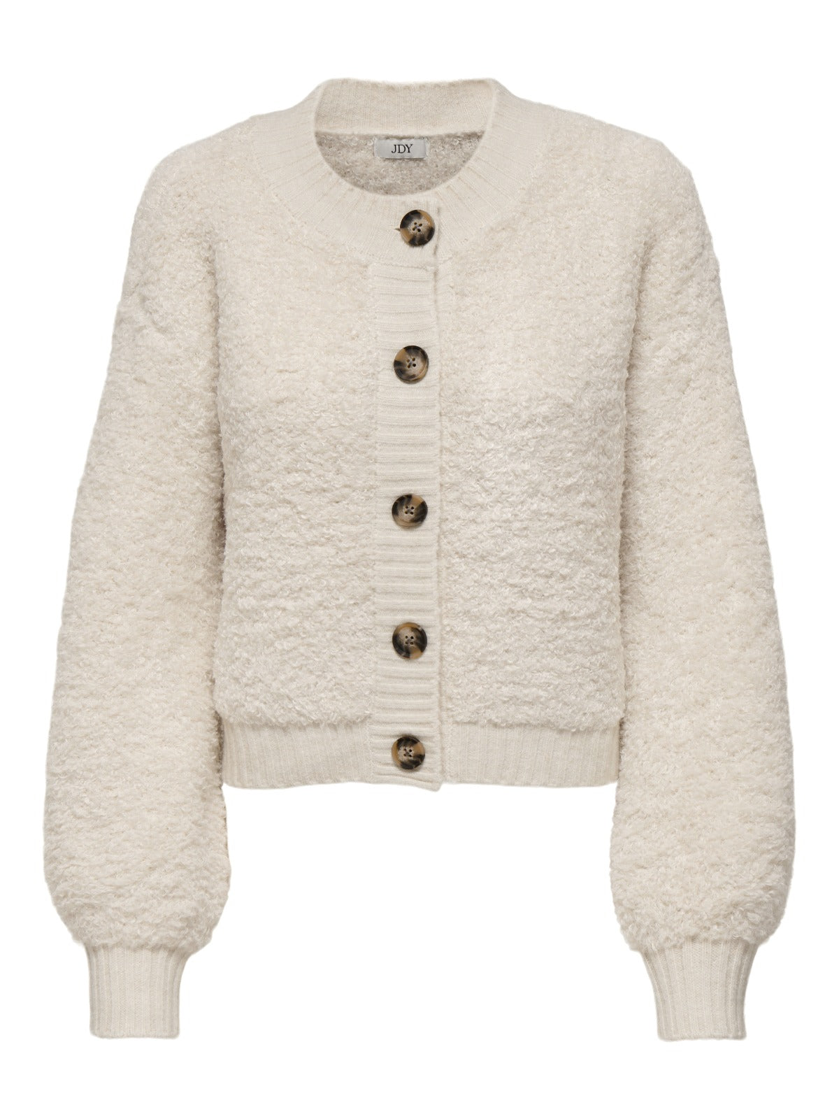 Eira Fluffy Cream O-neck Cardigan