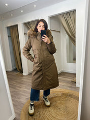 Harlow Fur Lined Hooded Long Coat